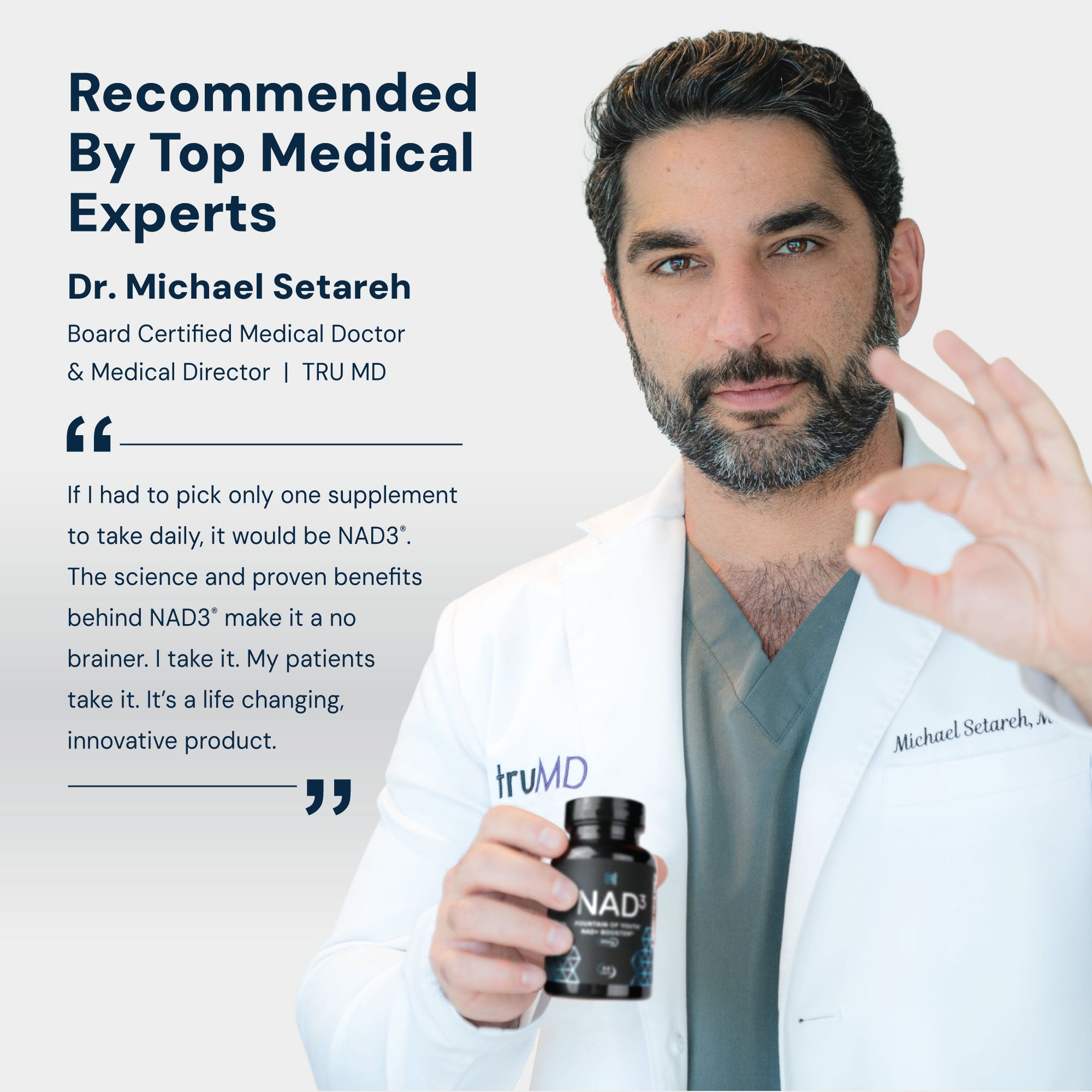 NAD3® 30 • Un suplemento dietético totalmente natural NAD+ Booster® (suministro para 15 días)