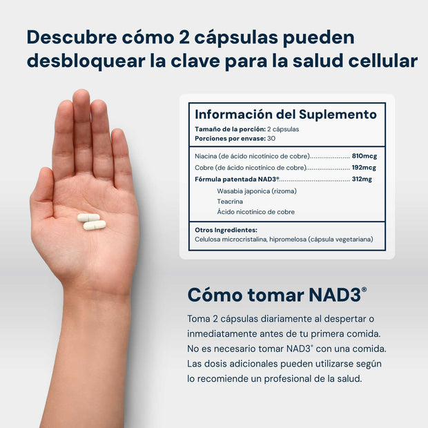NAD3® 60 • An All Natural NAD+ Booster® Dietary Supplement (1 Month Supply)