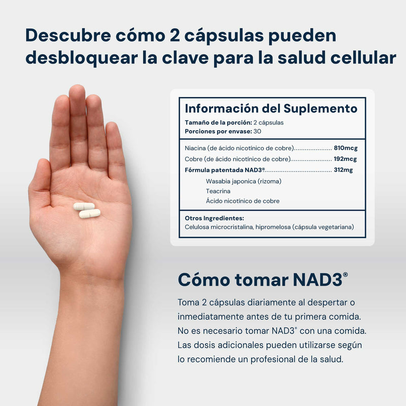 NAD3® 60 • An All Natural NAD+ Booster® Dietary Supplement (1 Month Supply)