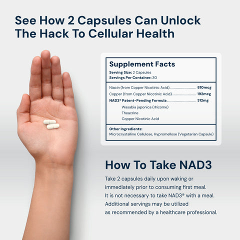 NAD3® 60 • An All Natural NAD+ Booster™ (1 Month Supply)