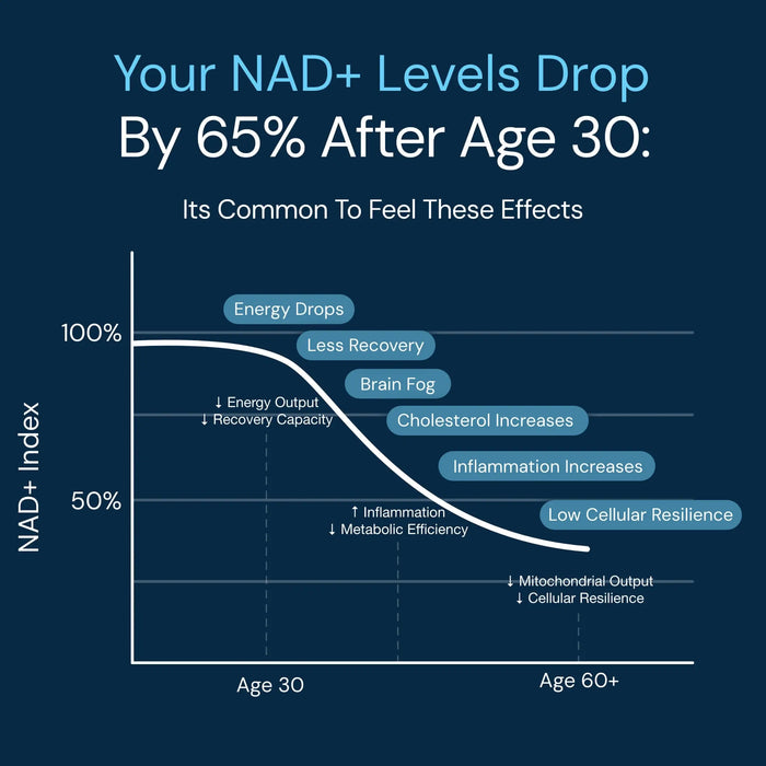 NAD3® 60 • Un suplemento dietético totalmente natural NAD+ Booster® (suministro para 1 mes) 