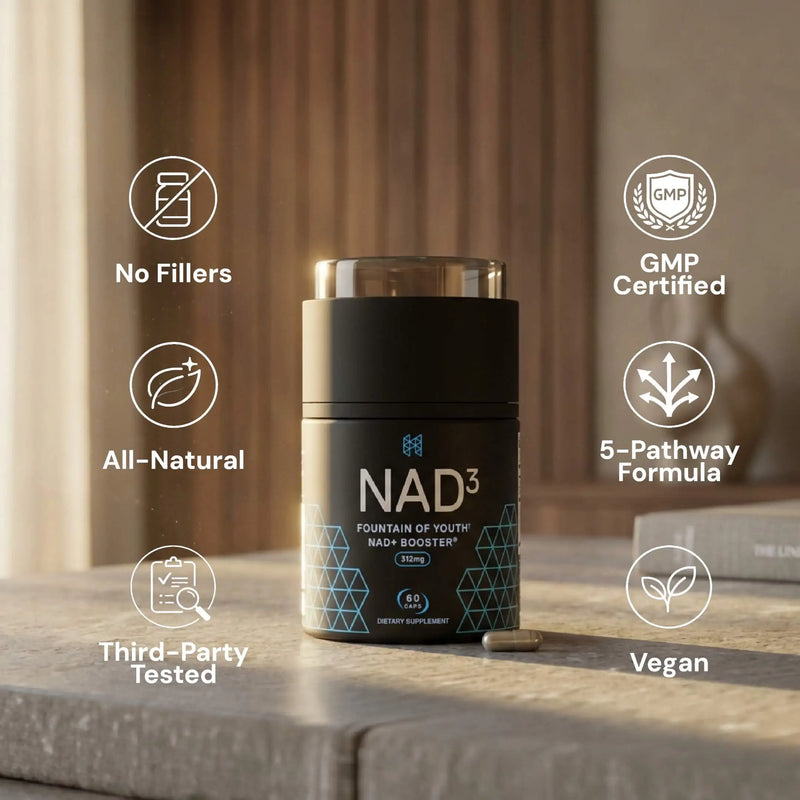 NAD3® 60 • An All Natural NAD+ Booster® Dietary Supplement (1 Month Supply)
