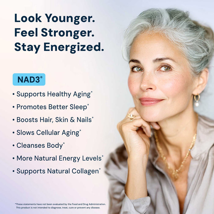 NAD3® 60 • Un suplemento dietético totalmente natural NAD+ Booster® (suministro para 1 mes) 